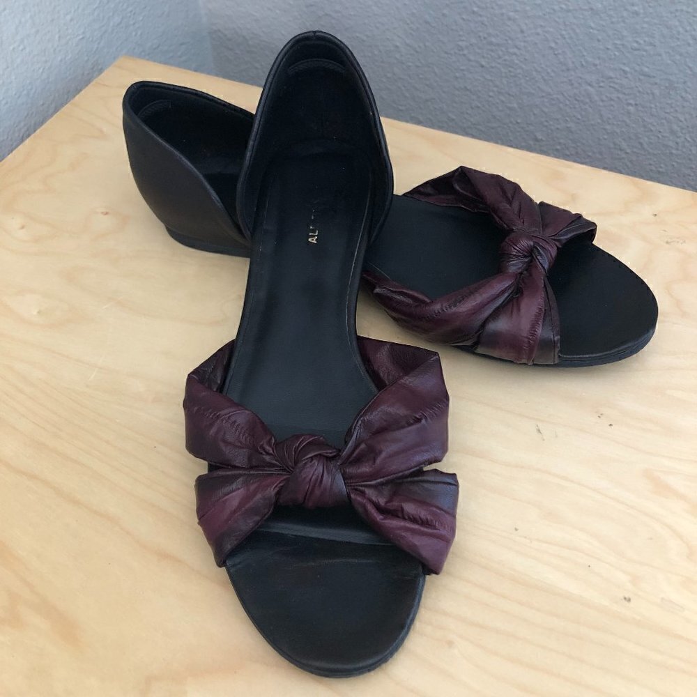 ALL BLACK Anthropologie Blood Red & Black D'Orsay Flats Women's size EU 41